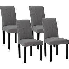 Gray Upholstered Dining Chairs Set of 4 - Modern Parsons Style