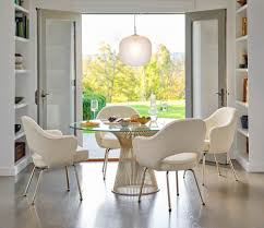 Modern White Dining Chairs Set - Contemporary Round Table Seating